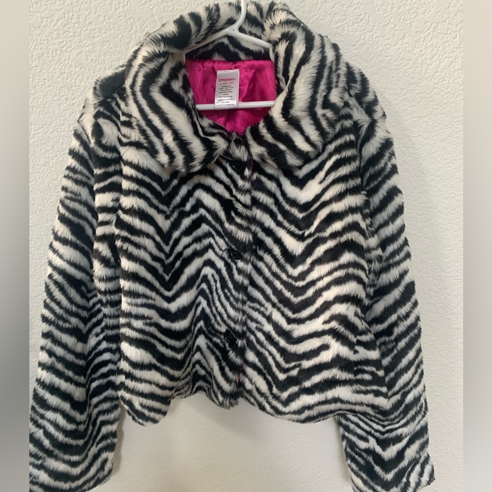 Girls zebra print coat